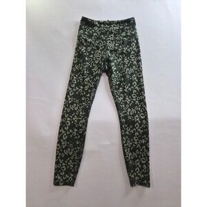 Wildfox Leggings Womens Small Green Leopard Print High Waisted Yoga Workout